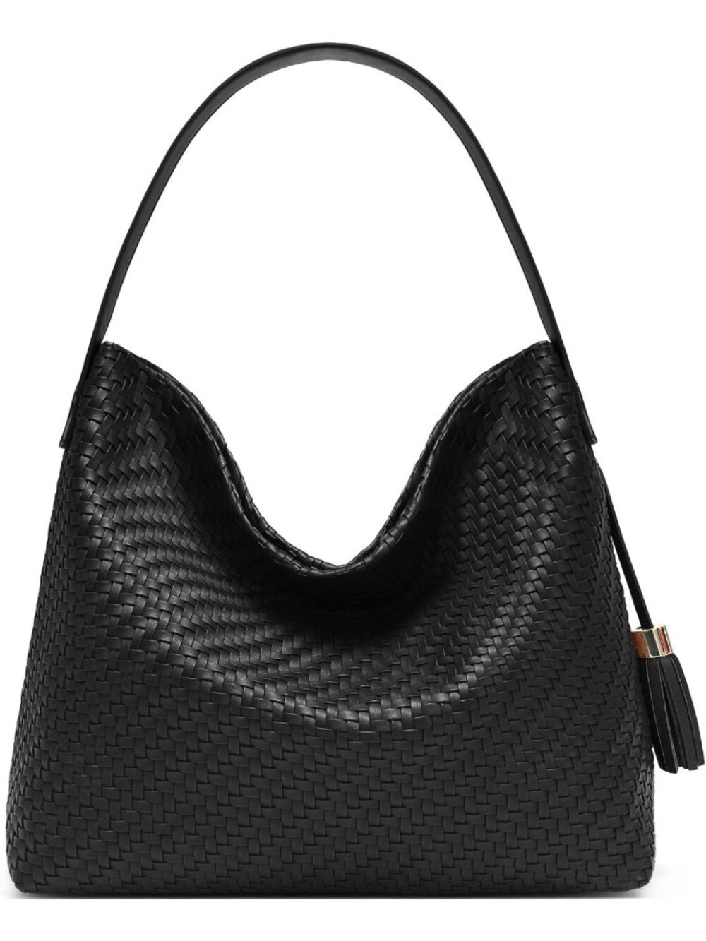 Stylish Large Woven Leather Tote Bag - Versatile Shoulder & Crossbody Purse